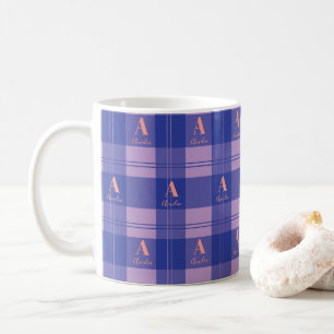 Modern monogram Play Mönster Lila Kaffemugg