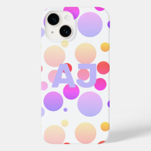 Modern Monogram Polka Dot Lila Lilac Ombre
