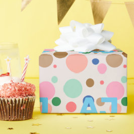 Modern Monogram Polka Dot Mönster Presentpapper