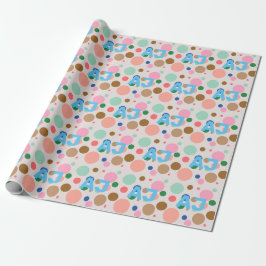 Modern Monogram Polka Dot Mönster Presentpapper