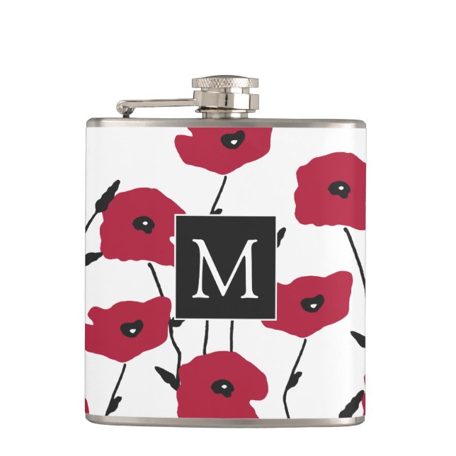 Modern Monogram Poppies Mönster Fickplunta (Framsidan)