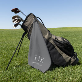Modern Monogram Premium Grå Golfhandduk