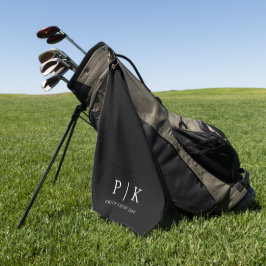 Modern Monogram Premium Svart Golfhandduk