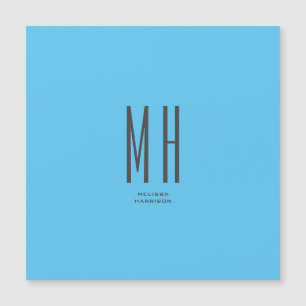 Modern Monogram Professionell Enkel Ljusblå