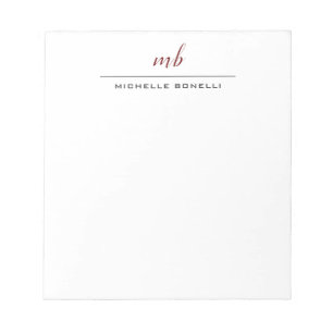 Modern Monogram Professionell Enkel Minimal Anteckningsblock