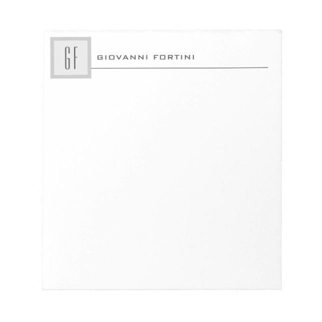 Modern Monogram Professionell Enkel Minimalistisk Anteckningsblock (Framsida)