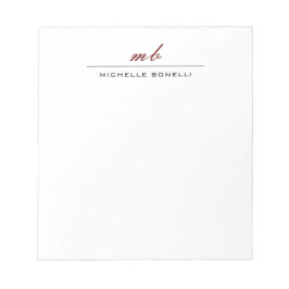 Modern Monogram Professionell Enkel Minimalistisk Anteckningsblock