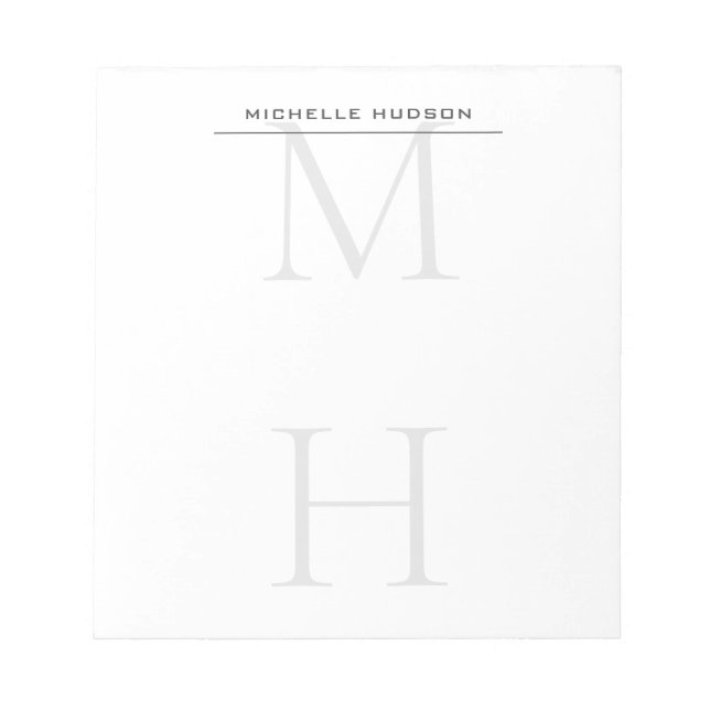 Modern Monogram Professionell Enkel Minimalistisk Anteckningsblock (Framsida)