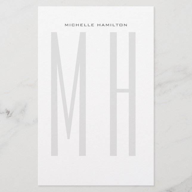 Modern Monogram Professionell Enkel Minimalistisk Brevpapper (Framsida)