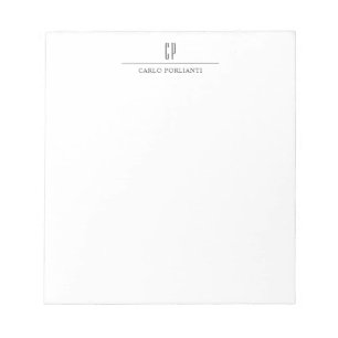 Modern Monogram Professionell Enkel Namn Anteckningsblock