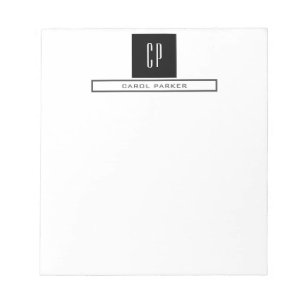 Modern Monogram Professionell Enkel Namn Anteckningsblock