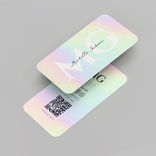 Modern Monogram-Professionell Holografi Visitkort (Modern Monogram Professional Holographic Business Card
)