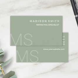 Modern Monogram-Professionell med minimalistisk Gr Visitkort