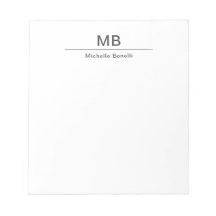 Modern Monogram Professionell Minimalistisk Anteckningsblock