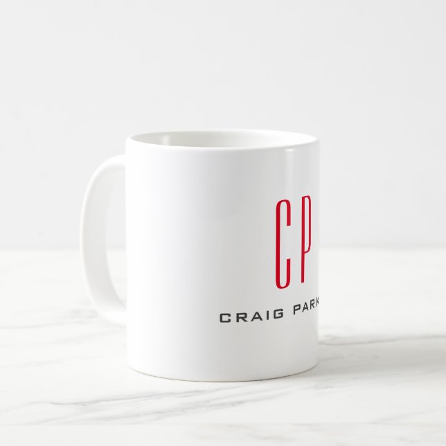 Modern monogram Professionell - minimalistiskt Nam Kaffemugg (Framsida vänster)