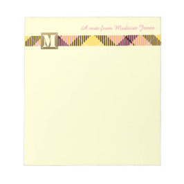 Modern Monogram-Professionell Namn Tartan Anteckningsblock