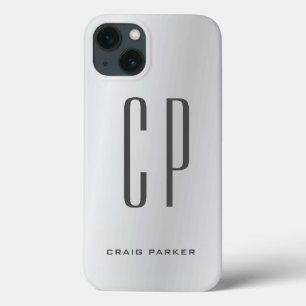 Modern monogram Professionell Plain Silver Grått
