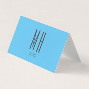 Modern monogram Professionell Plain Simple Himlar Kort