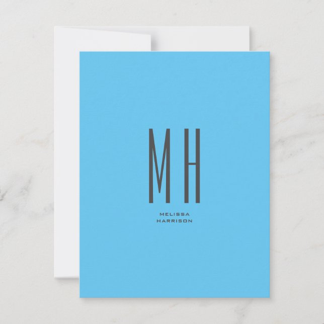 Modern monogram Professionell Plain Simple Himlar  OSA Kort (Framsida)