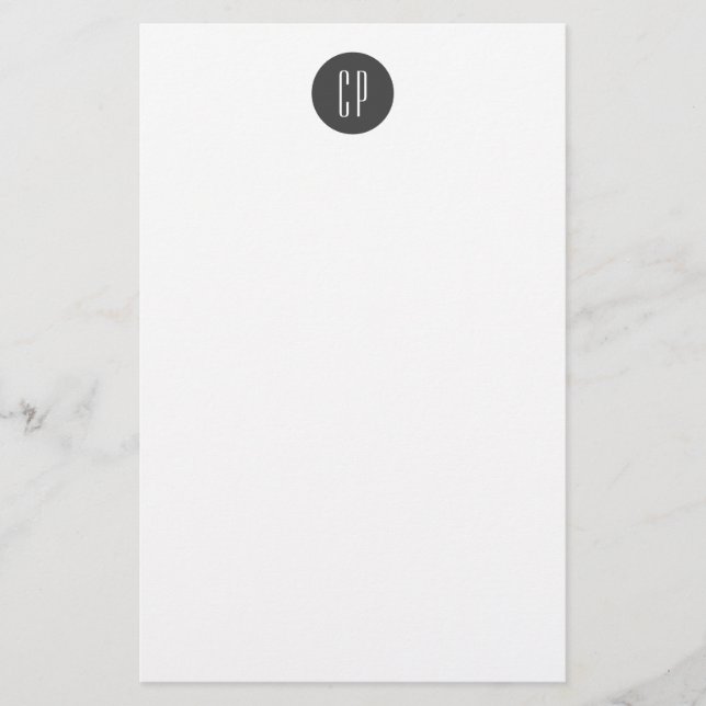 Modern monogram Professionell Plain Simple Initial Brevpapper (Framsida)