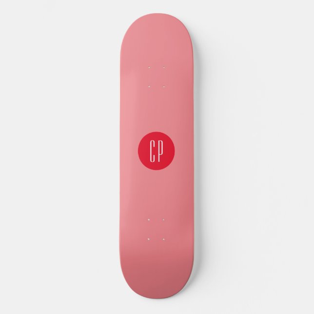 Modern monogram Professionell Plain Simple Initial Mini Skateboard Bräda 18,5 Cm (Framsida)