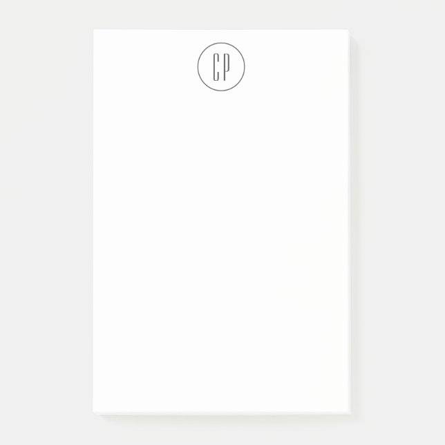 Modern monogram Professionell Plain Simple Initial Post-it Block (Framsida)