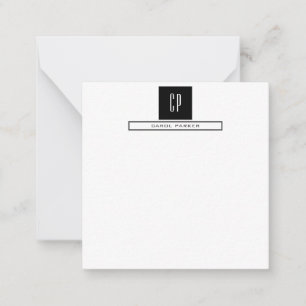 Modern monogram Professionell Plain Simple Namn Anteckningskort