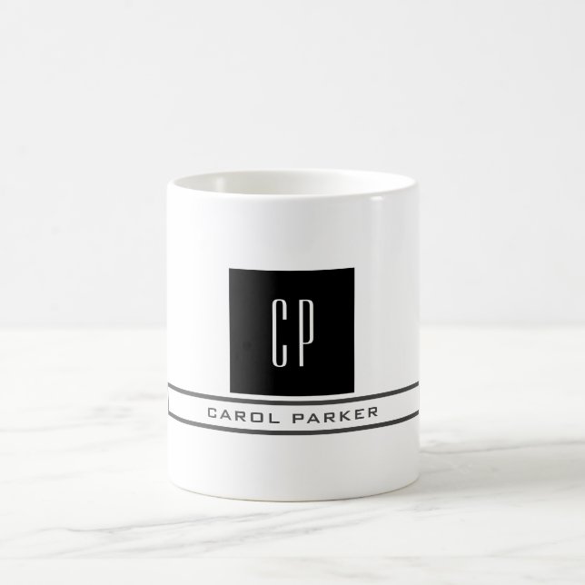 Modern monogram Professionell Plain Simple Namn Kaffemugg (Center)