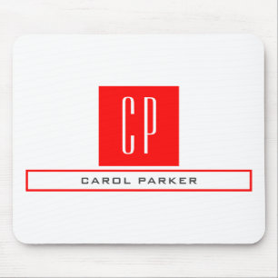Modern monogram Professionell Plain Simple Namn Musmatta
