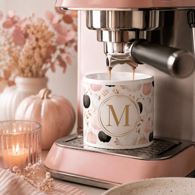 Modern Monogram Pumpa – Personlig Initial Espressomugg (Skapare uppladdad)