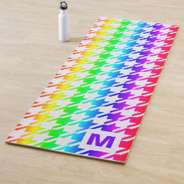 Modern Monogram Rainbow Ombre Houndstooth Mönster