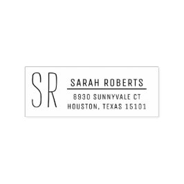 Modern Monogram Returadress Frimärke Stämpel