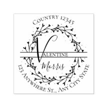 Modern Monogram Returadress Självbläckande Stämpel