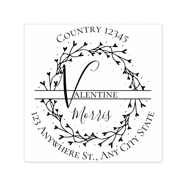 Modern Monogram Returadress Självbläckande Stämpel (Design)