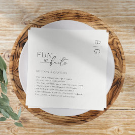 Modern Monogram Roliga Fakta Bröllop Pappersservett