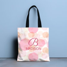 Modern monogram rosa glitter personlig