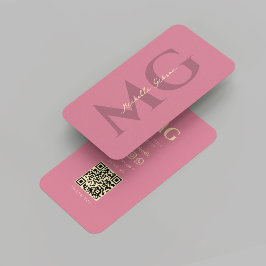 Modern Monogram Rosa Guld Marknadsföring Professio Visitkort