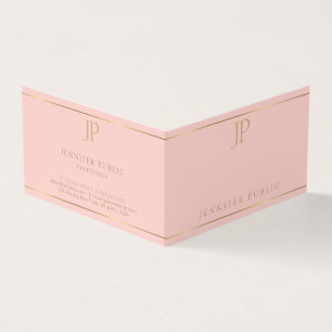 Modern Monogram Rosa Guld minimalistisk Elegant Visitkort