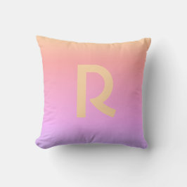 Modern Monogram Rosa Lilac Ombre Kudde