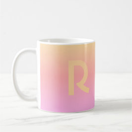 Modern Monogram Rosa Lilac Peach Kaffemugg