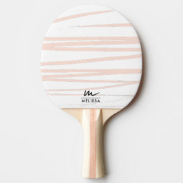 Modern Monogram  Rosa Linjer Abstrakt Art Pingisracket