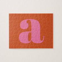 Modern Monogram - Rosa och Orange vid Brev