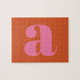 Modern Monogram - Rosa och Orange vid Brev Pussel