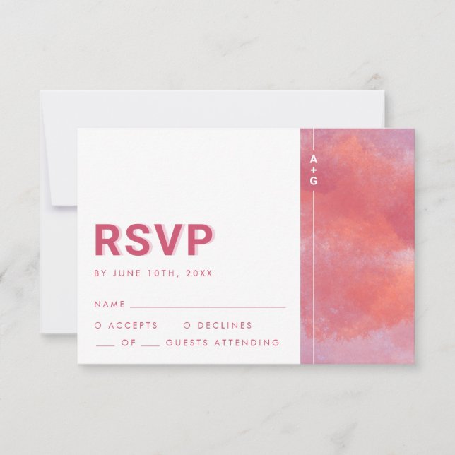 Modern Monogram RSVP-kort OSA Kort (Framsida)