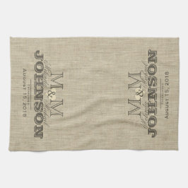 Modern Monogram | Rustic Beige Kökshandduk