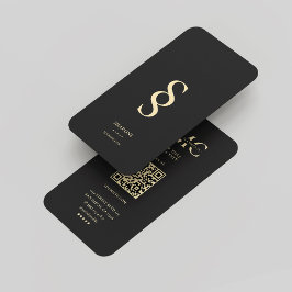 Modern Monogram S Black Guld Professionell Logotyp Visitkort