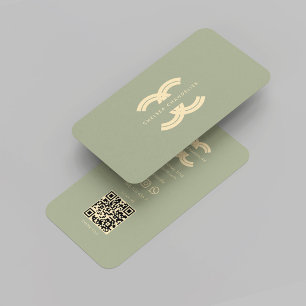 Modern Monogram Sage Logotyp C Company Visitkort