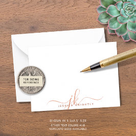 Modern Monogram Script Initialer Terracotta Anteckningskort