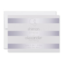 Modern Monogram Silver Lilac Ränder
