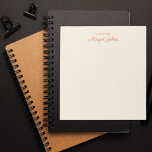 Modern Monogram Simple Snyggt White Ivory & Coral Anteckningsblock<br><div class="desc">Modern Monogram Simple Snyggt White Ivory & Coral Anteckningsblock</div>